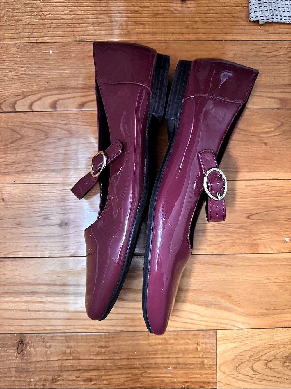 Naturalizer "Kelly" Mary Jane Flats in Cranberry/Burgundy